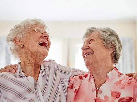 Elderly woman meeting at a Walnut Creek Senior Community from Tiffany Court of Walnut Creek